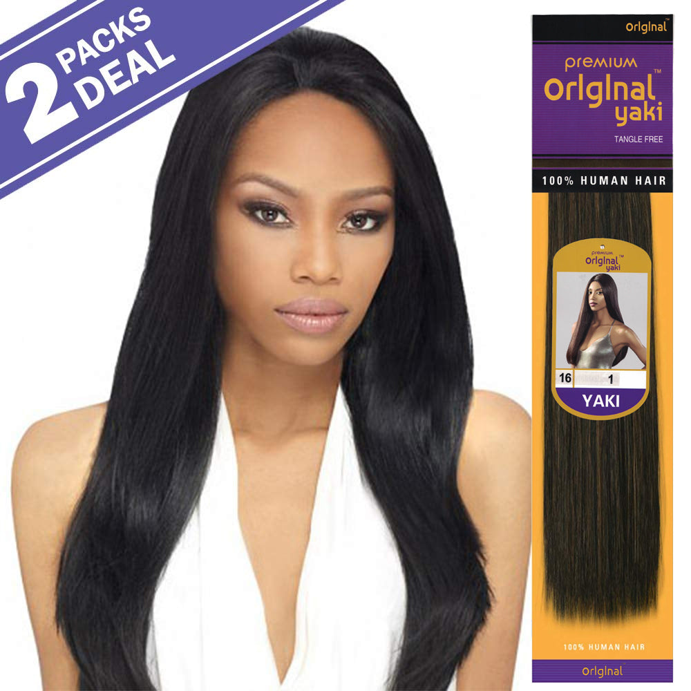 50% Off   Yaki Human Hair Weft Premium Purple Pack,  2 PACK DEAL